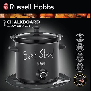 Russell Hobbs™ Slow Cooker, 3.5 Liters | Chalkboard Elegant Matte Black | Imported | tags Hanabishi