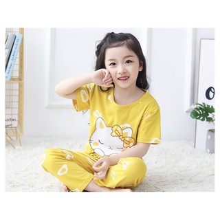 Cotton terno pajama for kids/girl（5-7years old）