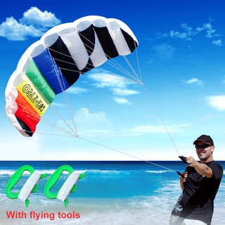 Stunt Kite Dual-Line(98ft) Parafoil Kite 55-inch, Rainbow Outdoor Sports Kite