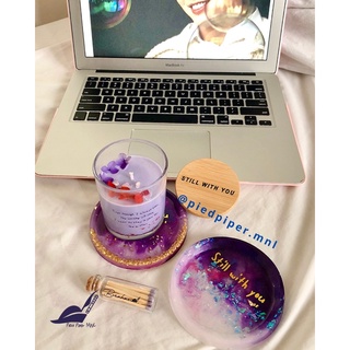 PIED PIPER MNL BTS Inspired Scented Soy Wax Candle and 1 Piece Handmade Resin Coaster