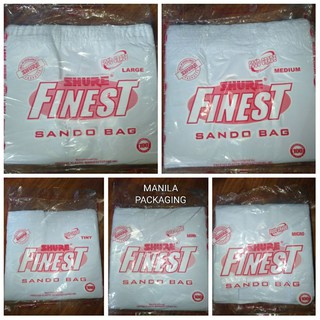 (100pcs) White Shure Finest plastic Sando bag