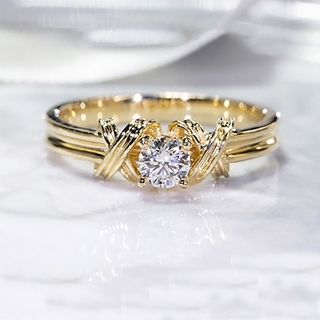 Diamond Crystal Titanium Gold Wedding Rings for Women Korean Fashion Jewelry Accessories