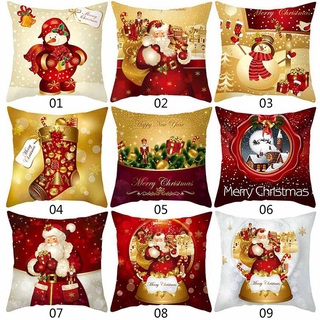 Merry Christmas Linen Santa Claus Pillow Cases Cushion Cover Home Decor Pillow cover