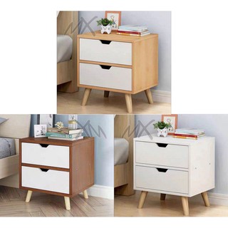 Chole scandinavian style simple drawer type three-color bedside table