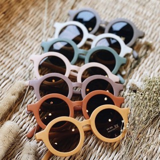 Baby Boys Girls Cute Sun Glasses Children's Fashion Solid Color Round Frame Sun Sunglasses Infant´s Retro Solid Color Ultraviolet-proof Round Glasses Eyeglass for Kids