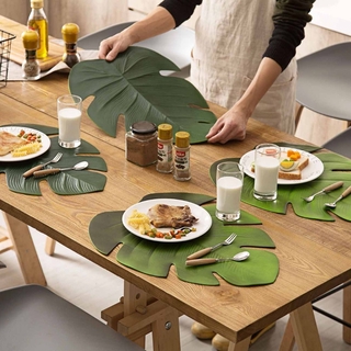 EVA Turtle Leaf Placemat Waterproof Tablecloth Home Kitchen Table Decoration