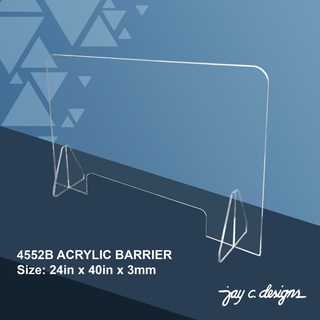 Acrylic Barrier/ Shield/ Divider- Jay C. Designs 4552B