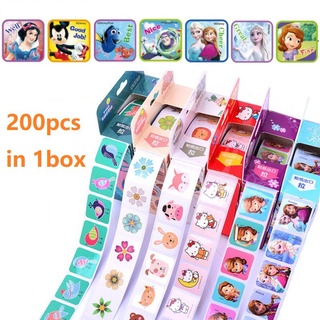 ZIWU 200pcs Stickers Kids Cartoon Sticker Roll Good as Gift Disney Frozen Elsa Anna Princess Sofia Finding Nemo Micky Winnie Toy Story Sticker