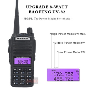Baofeng UV-82 Dual Band Walkie Talkie VHF UHF 136-174MHZ 400-520MHZ Frequency Portable Hf Transceive