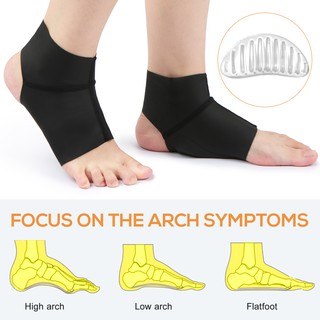 [COD] 1 Pair Compression Arch Ankle Support Brace with Gel Ankle Protector Compression Flat Foot Socks with Gel Inserts Insole Cushion for Ankle Arch Pain Relief (8)