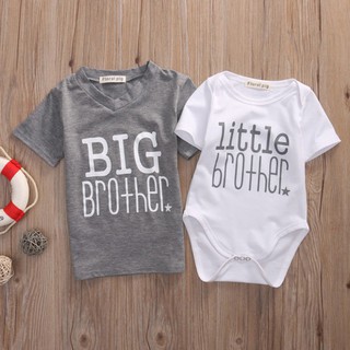 Summer Baby Boys Romper Big Brother T-shirt Family Set (1)