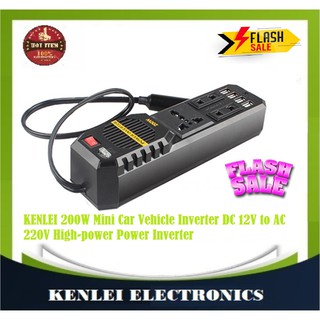 KENLEI TOP 200W Mini Car Vehicle Inverter DC 12V to AC 220V High-power Power Inverter