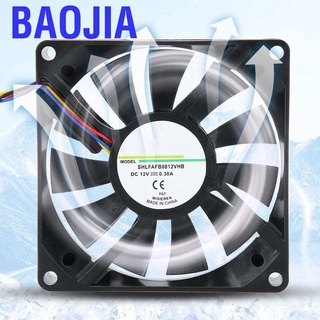 Baojia 12V 4Pin 0.3A 80mm Cooler Small Cooling Fan PC ABS Fans For Computer Heat Sink
