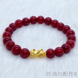 ✾24K HK Gold PiYao in Red Howlite Stone Pawnable