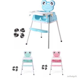 【Warranty 1 Year】Baby High Feeding Chair Portable Adjustable Height Multifunctional With Cushion
