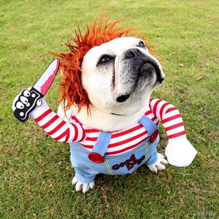 Pets✈Chucky Pet Clothes Costume Funny Pet Dog Costume Pet Cosplay Dog Clothes