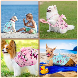 Dog Bowknot Floral Dress Pet Princess Dress Dog Sundress Dog Princess Dress Puppy Summer Dress (6)