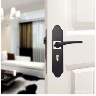 Door Handle Black Space Aluminum Door Handle Indoor / Bedroom Door Lock Split Mute Door Lock, Door H