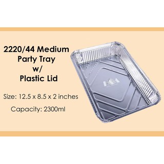 100pcs RE315 12.5x8.5x2 Aluminum Tray w/ Plastic Lid