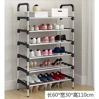 RUNNING LION MDSE 6 Layer shoe rack/ Tier Colored stainless steel Stackable Shoes Organizer Storage