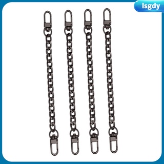 4 Pack 7.9 Inch Bag Flat Chain Strap Purse Extender with Alloy Clasps Handbag Chain Straps Metal Bag Strap Replacement Purse Clutches Handles (4)