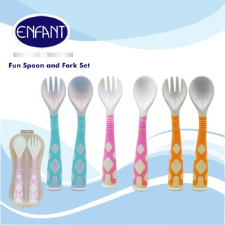Enfant Baby training spoon and fork set bendable design for babies