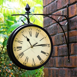 Vintage Double Sided Wall Clock Hallway Garden Double Faced Wall Clock Gift