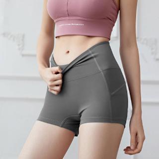 Korean new no embarrassment line skin touching nude shorts high waist and hip lifting exercise three-part pants yoga pants for women