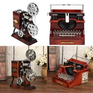 typewriterCreative Classic Typewriter Model Music Box Wood Metal Antique Musical Boxes Birthday Wedd