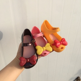 【Sealynn】MX MM224 Girls Jelly Shoes Sandal Slipper Sweet Princess Shoes Flat Shoes Ins Fashion Bow B (1)