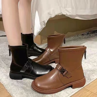 Bestseller Korea Casual Thick bottom Ankle Boots Women Simple white/black Shoes (5)