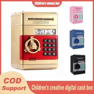 Kids Cash Box Electronic Piggy Bank Safe Digital Coin Cash Savings Safe Mini ATM Machine Kids Gift