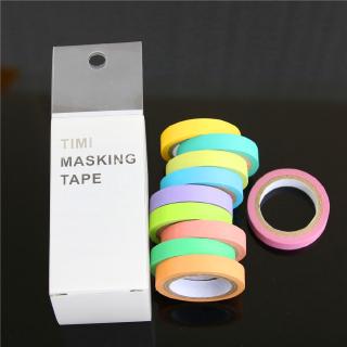 10 Pcs Rainbow Roll DIY Washi Sticky Paper Tape Masking Tape Self Adhesive Tape Scrapbooking Decorative Scrapbook Tape Gift