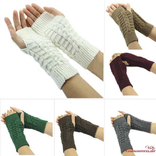 O-L❥Womens Ladies Winter Wrist Arm Hand Warmer Knitted
