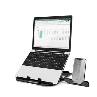 Laptop Stand With Phone Holder - Black