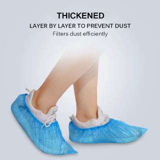 HOT 100Pcs/Set Disposable Plastic Shoe Covers Rooms Outdoors Waterproof Rain (4)