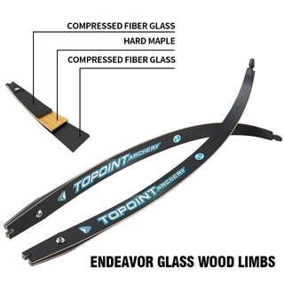 TOPOINT ENDEAVOR Archery ILF Recurve Bow Limbs 66/68/70inch Fiber/wooden Limbs 22-48lbs Compatible (2)