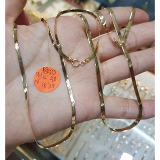 18k Saudi Gold Soft Omega 16" 18" Chain Necklace Flat Herringbone #BESTSELLER JZ JEWELRIES COD