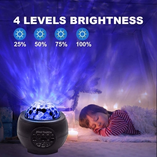 LED Star Projector Night Light Galaxy Starry Night Lamp Ocean Wave Projector With Music Bluetooth Sp (8)
