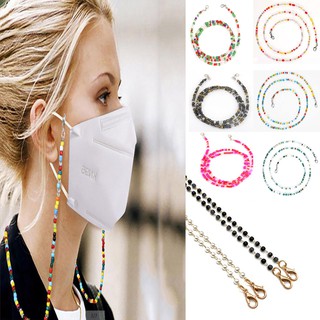 Fashion Mask Strap Mask lanyard Hanging Rope Glasses Holder White Pearl Necklace crystal Mask Chain