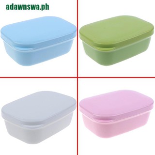 【adawnswa】Double Layers Handmade Travel Portable Lid Soap Box Drain Draining Holder