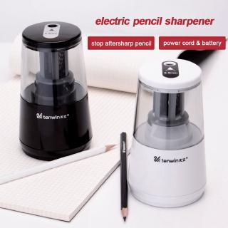 Automatic pencil sharpener Battery or power cord Electric pencil sharpener for 6mm-8mm pencils 10 seconds a pencil