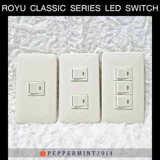 Royu Classic Series Switch with LED Set 1 2 3 Gang WH601, WH603, WH605 Wiring Electrical Devices