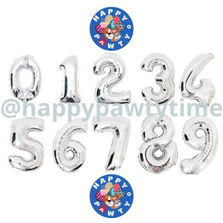 Number Foil Balloon 16 inch Silver Party decoration Birthday Party supplies Party decoration