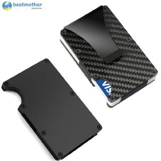 BM❤ Mini Slim Carbon Fiber Credit Card Holder RFID Non-scan (1)