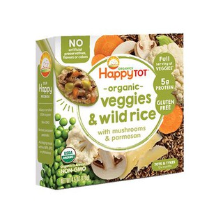 HAPPY TOT Organic Veggies & Wild Rice with Mushrooms & Parmesan Bowl 128g
