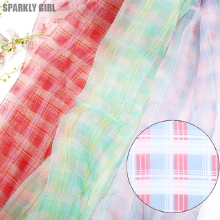 Hight Quality Mesh Fabric Color Plaid Striped Organza Fabric Tulle Fabric Printed Wedding Cloth for DIY Sewing Dress and Girl Tulle Skirt
