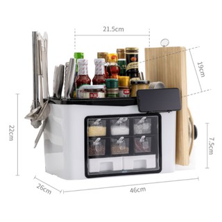 Multi-Function Kitchen Seasoning Rack Condiment Shelf Spice Storage Box Countertop Organizer (3)