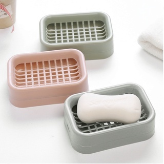 Soap Dish/ Square Plastic Soap Dish/ Creative Drainage Grid/ Plastic Soap Dish/ Lattice Plastic Double Soap Dish