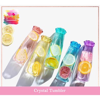 Glass Bottle Tumbler 500ml Creative diamond thick water cup